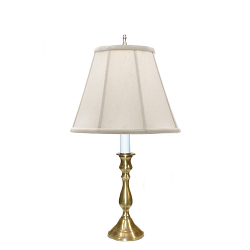 Antique Brass Candlestick Lamp with White Shade | The Shops at Colonial Williamsburg