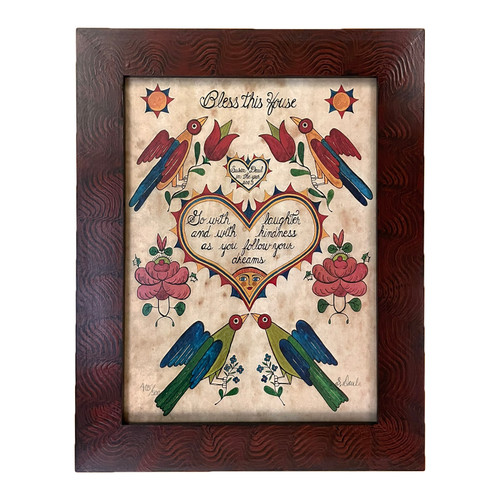 "Bless This House" Fraktur Framed Print by Susan Daul | The Shops at Colonial Williamsburg