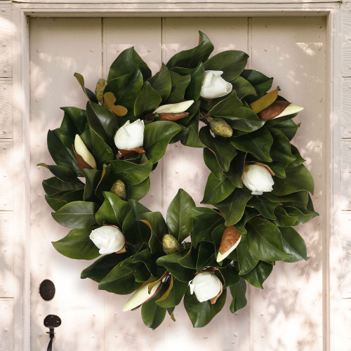 White Magnolia Buds Wreath 24" | The Shops at Colonial Williamsburg