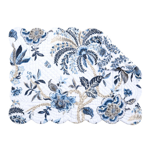WILLIAMSBURG Braganza Blue Bell Rectangular Placemat | The Shops at Colonial Williamsburg