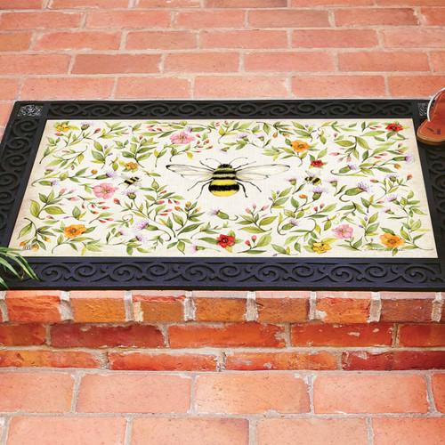 Bee & Spring Flowers MatMate Doormat Insert | The Shops at Colonial Williamsburg