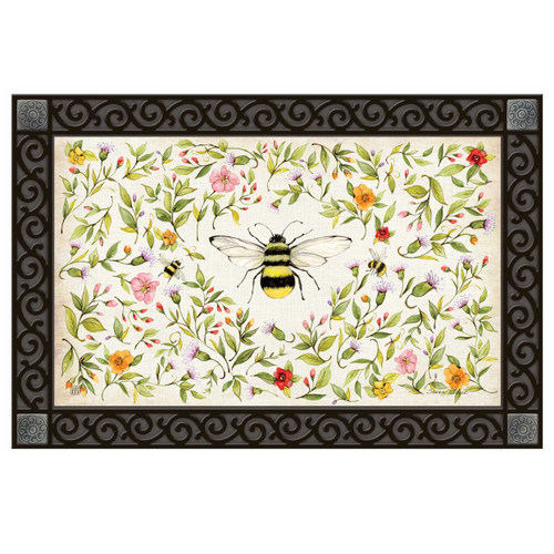 Bee & Spring Flowers MatMate Doormat Insert | The Shops at Colonial Williamsburg