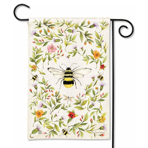 Bee & Spring Flowers Garden Flag | The Shops at Colonial Williamsburg