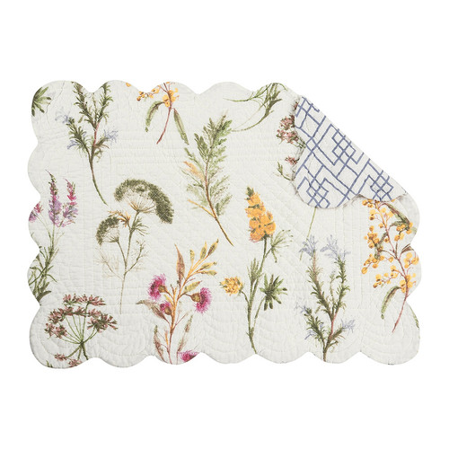Genevieve Floral Quilted Reversible Table Linens | The Shops at Colonial Williamsburg