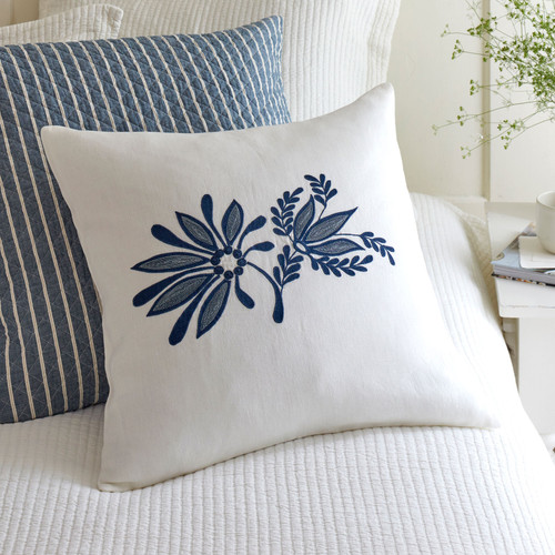 CRAFT & FORGE Floral Embroidered Pillow by Taylor Linens