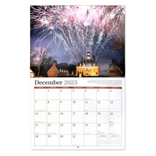 2025 Colonial Williamsburg Wall Calendar - December | The Shops at Colonial Williamsburg