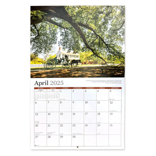 2025 Colonial Williamsburg Wall Calendar - April | The Shops at Colonial Williamsburg