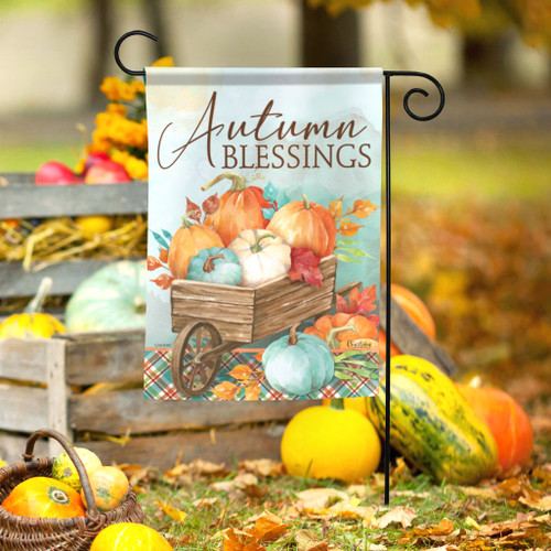 Autumn Blessings Pumpkin Fall Garden Flag