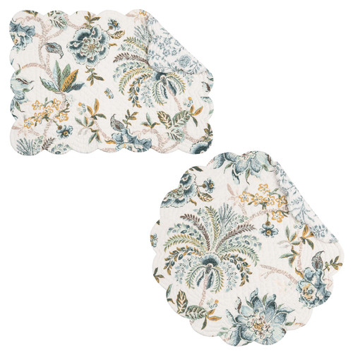 WILLIAMSBURG Braganza Teal Blue Placemat | The Shops at Colonial Williamsburg WILLIAMSBURG Braganza Teal Blue Placemat | The Shops at Colonial Williamsburg