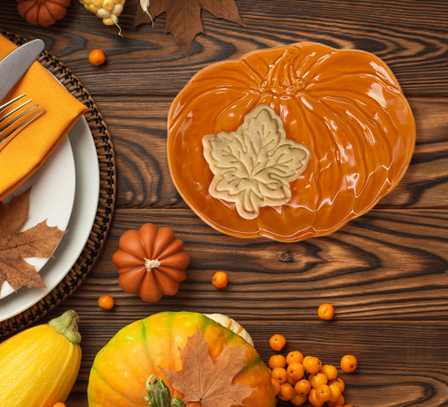 Orange Pumpkin Appetizer or Dessert Plate | The Shops at Colonial Williamsburg Orange Pumpkin Appetizer or Dessert Plate | The Shops at Colonial Williamsburg