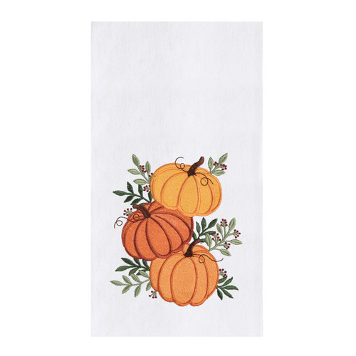 Orange Pumpkin Trio Fall Kitchen Towel | The Shops at C Orange Pumpkin Trio Fall Kitchen Towel | The Shops at C