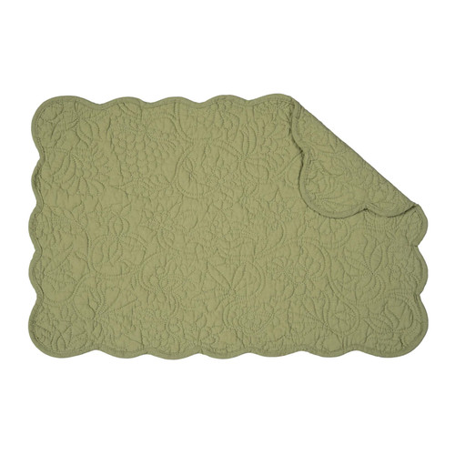 WILLIAMSBURG Christiana Quilted Placemat - Sweat Pea Green | The Shops at Colonial Williamsburg WILLIAMSBURG Christiana Quilted Placemat - Sweat Pea Green | The Shops at Colonial Williamsburg