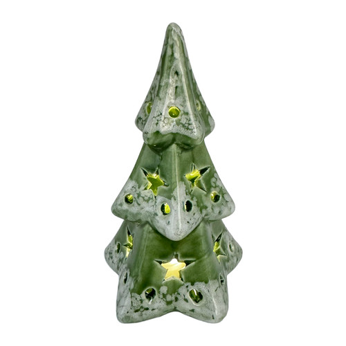 Green Ceramic LED Light-Up Christmas Tree 4.75" | The Shops at Colonial Williamsburg
