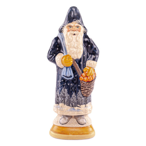 Vaillancourt Chalkware Father Christmas with Winter’s Night Coat | The Shops at Colonial Williamsburg