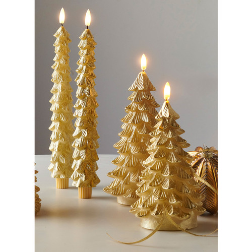 Raz Flameless Taper Candles 10" Gold Tree, Set of 2 | The Shops at Colonial Williamsburg