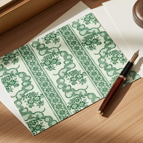 Williamsburg x Dogwood Hill Raleigh Floral Green Notecards | The Shops at Colonial Williamsburg