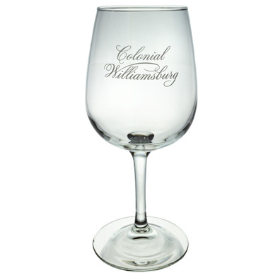 Etched Stemless Wine Glass - Colonial Williamsburg Seal