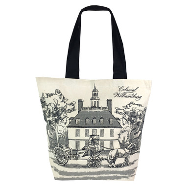 Colonial Williamsburg Happy Place Canvas Tote Bag - Ombre Wine