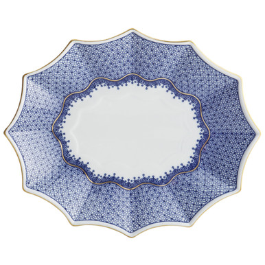 Blue Lace Fluted Large Tray