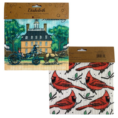 Townscape and Pineapple Swedish Dish Cloths Set