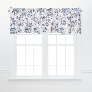 Bluebell Hydrangea Floral Scalloped Window Valance