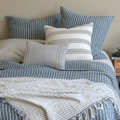 CRAFT & FORGE Hayslip Bedding by Taylor Linens - Indigo Stripe