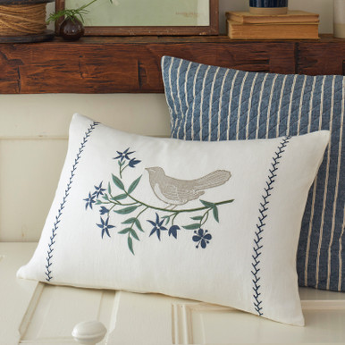 Merry Christmas Natural Embroidered Pillow by Taylor Linens