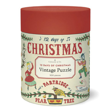 【年末&クリスマスセール】500TX ヴィンテージペイント 12 Days of Christmas 500 Piece Jigsaw Puzzle