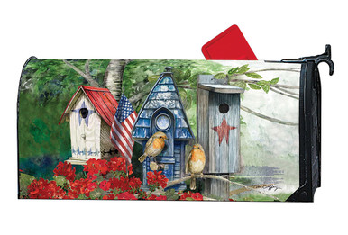 Patriotic Birdhouse MailWrap Mailbox Cover