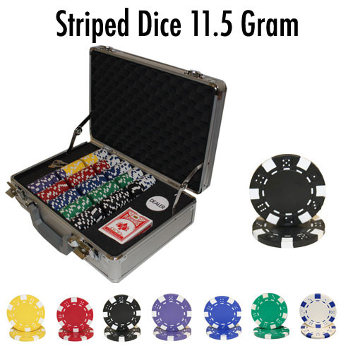 300 Ct - Pre-Packaged - Striped Dice 11.5 G - Claysmith