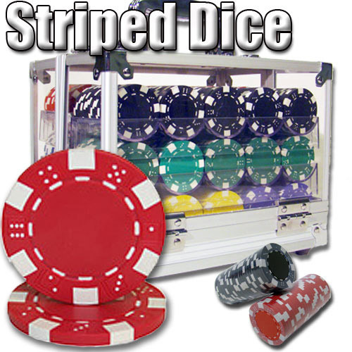 600 Ct - Pre-Packaged - Striped Dice 11.5 G - Acrylic