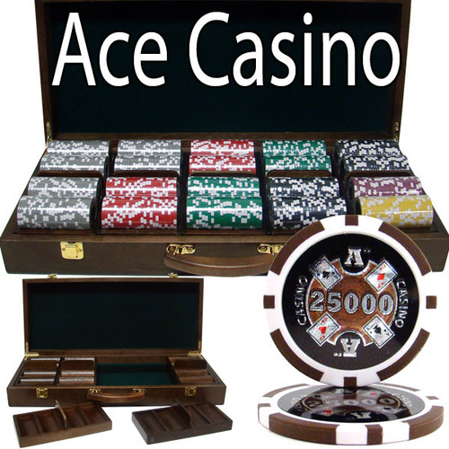 500 Ct - Pre-Packaged - Ace Casino 14 Gram - Walnut Case