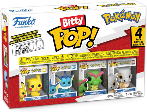 Funko Pop! Bitty Pokemon - Pikachu, Vaporeon, Caterpie, and Cubone