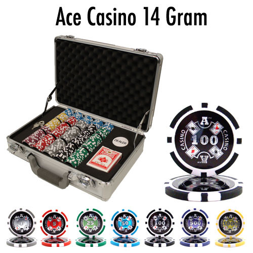 300 Ct Pre-Packaged Ace Casino 14 Gram Chips - Claysmith