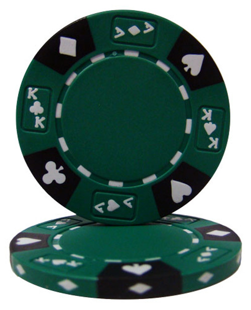 Green - Ace King Suited 14 Gram Poker Chips