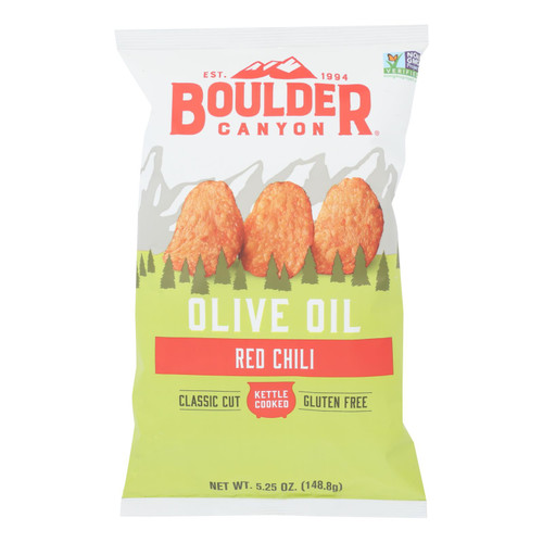 Boulder Canyon - Kettle Chips - Red Chili - Case of 12 - 5.25 oz.