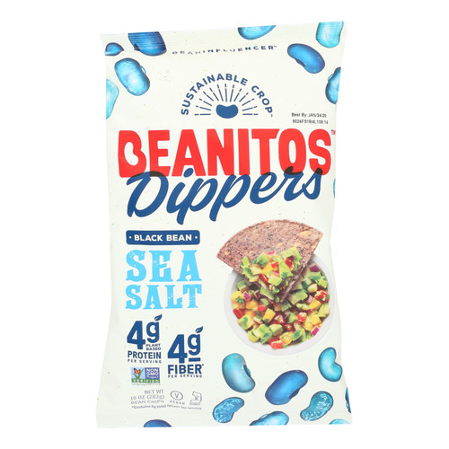 Beanitos Black Bean Chips - Sea Salt - Case of 6 - 10 oz