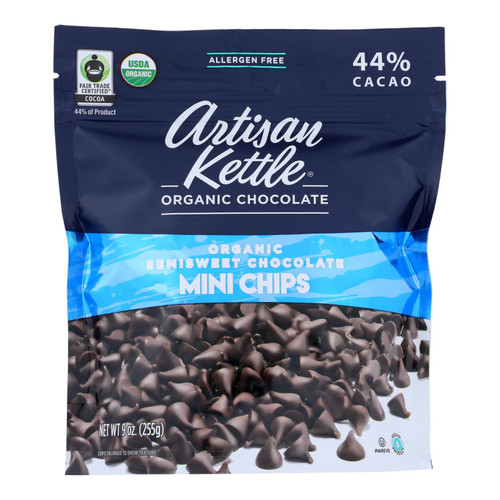 Artisan Kettle - Organic Chocolate Chips -Semisweet Minis - Case of 6 - 9 oz.