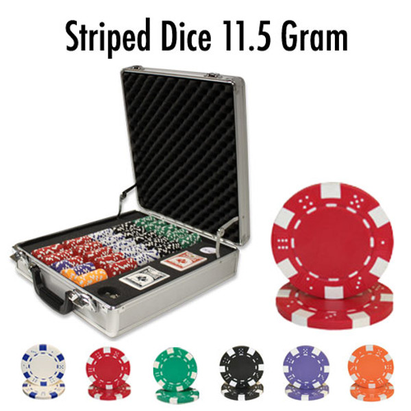 500 Ct - Pre-Packaged - Striped Dice 11.5 G - Claysmith