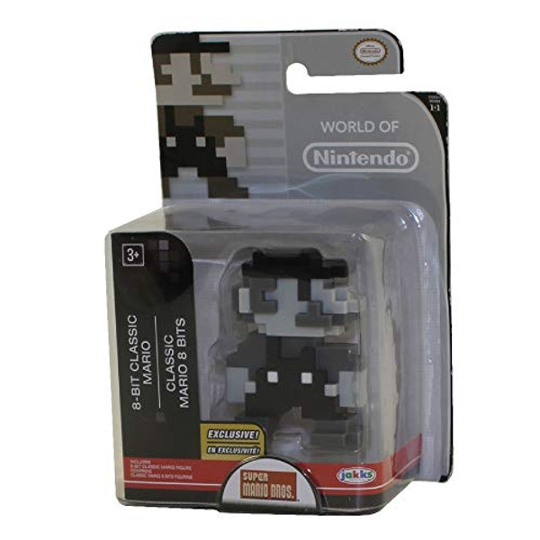 World of Nintendo Super Mario 8-Bitt Classic Mario (Black and White) Figure 2.5 Inches