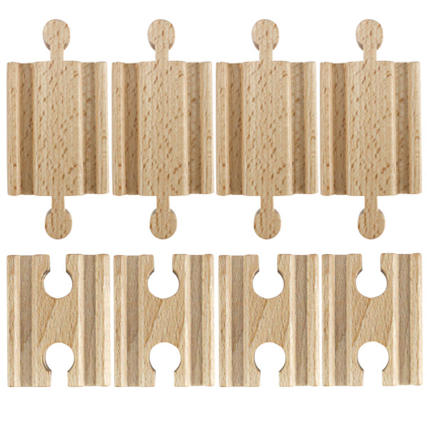 Set of 8 Male-Male Female-Female Wooden Train Track Adapters