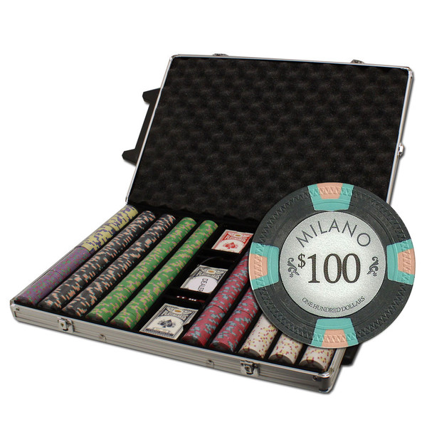 1000Ct Claysmith Gaming "Milano" Chip Set in Rolling Case