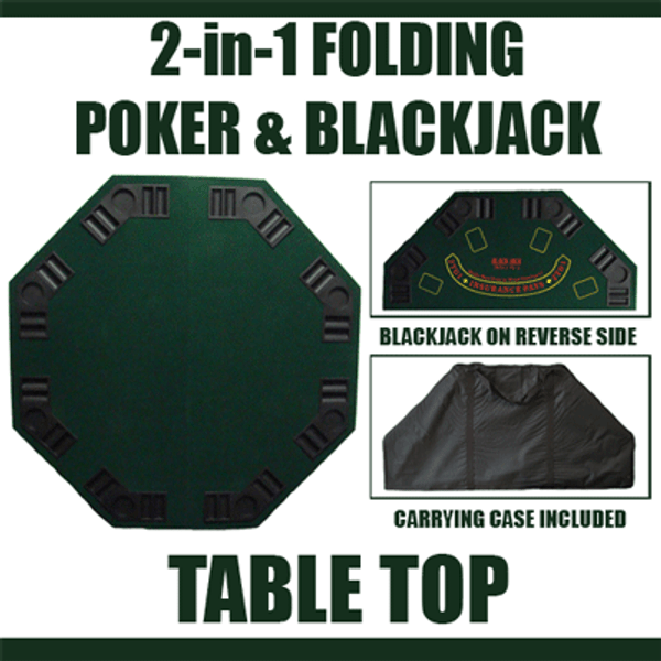 48" Green Octagon Folding Poker and Blackjack Table Top