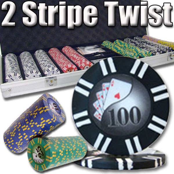 500 Ct - Pre-Packaged - 2 Stripe Twist 8 G - Aluminum