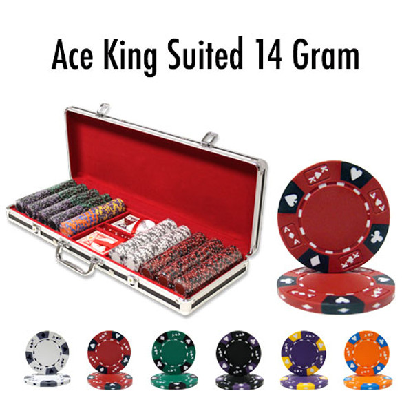 500 Ct - Pre-Packaged - Ace King Suited 14 G Black Aluminum