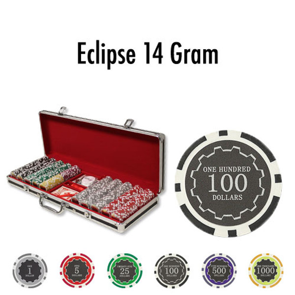 500 Ct - Pre-Packaged - Eclipse 14 Gram - Black Aluminum