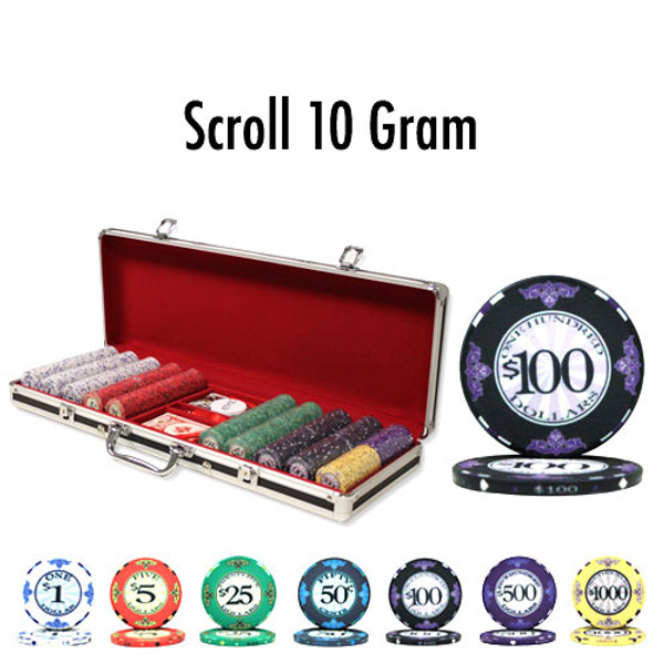 500 Ct - Pre-Packaged - Scroll 10 G - Black Aluminum