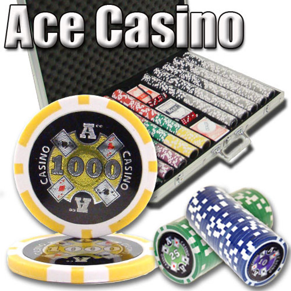 1,000 Ct - Pre-Packaged - Ace Casino 14 Gram - Aluminum
