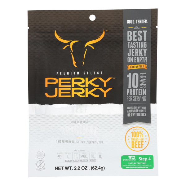 Perky Jerky Beef Jerky - Original - Black Label - Case of 8 - 2.2 oz