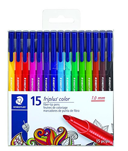 STAEDTLER Fiber-Tip Pens Assorted 15 Markers